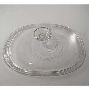 Pyrex F-12-C Clear Glass Oval Casserole Replacement Lid 8.5x6.5 1.5 Qt Dish